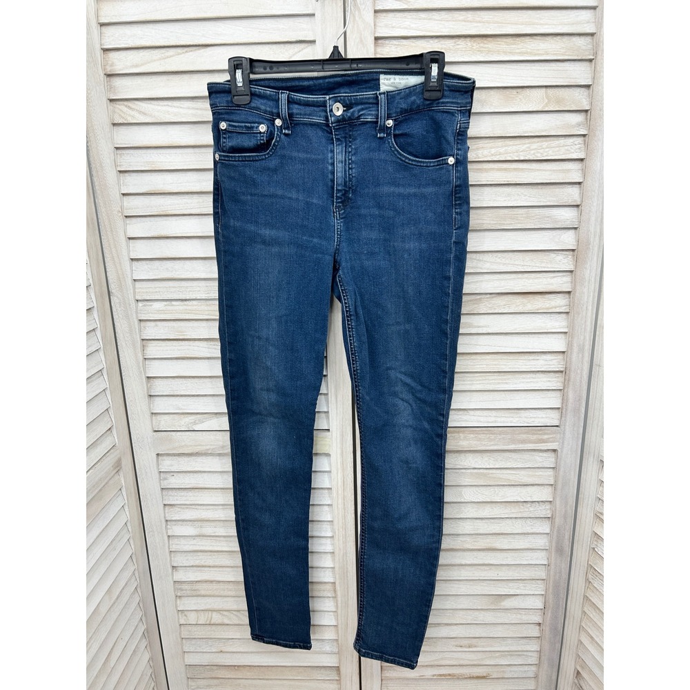 rag & bone Cate Mid-Rise Skinny Jeans 29 Dark Blue Wash Workwear Preppy